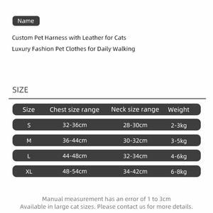 Pabrik Perlengkapan Hewan Peliharaan, Rompi Kucing Bersulam, Jaket <span class=keywords><strong>Harness</strong></span> untuk Berjalan, Anti Lepas - Product Image 4