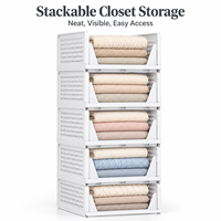 Panier de rangement pliable multi-couches en matériau PP écologique IMODE avec combinaison libre Blanc
