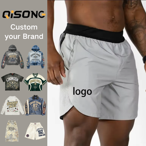Shorts de sport respirants en maille de haute qualité pour hommes, nouvelle collection, <span class=keywords><strong>taille</strong></span> élastique personnalisée XS, séchage rapide, polyester, élasthanne, recyclé - Product Image 1