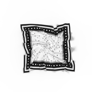 <span class=keywords><strong>Elegante</strong></span> Bandana Geometrica Bianca e Nera, <span class=keywords><strong>Foulard</strong></span> Quadrato Vintage Estivo Multifunzionale, Sciarpa Corta alla Moda per Testa e Collo da Donna - Product Image 4