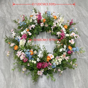 Hot selling Colorful <b>Artificial</b> <b>Flower</b> Wreath Elegant Wedding Decoration <b>Flower</b> Wreath New Arrival - Product Image 2