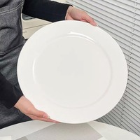 Assiette de buffet d'hôtel blanc pur Restaurant porcelaine à manger 5/6/7/8/9/10/11/12 pouces plat blanc servant des assiettes en céramique