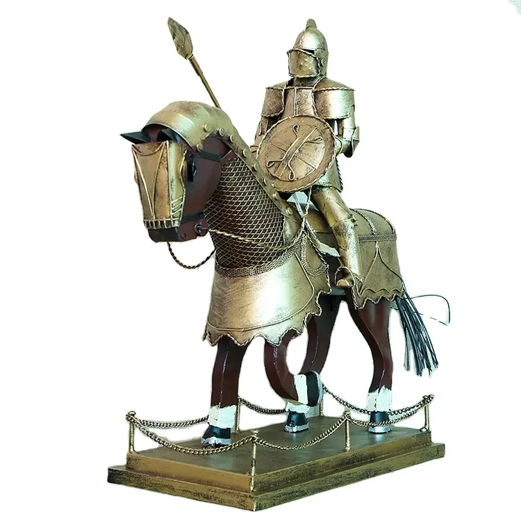 Commercio all'ingrosso di Metallo Antico Medievale Cavaliere di Modello Romano Armatura Armatura Cavaliere per il Caffè Bar Decorazione