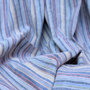 Handloom Woven Organic Khadi Cotton Fabric Medium Weight 105 GSM Striped Design Breathable Quick-Dry Eco-Friendly Garment Shirts - Product Image 3
