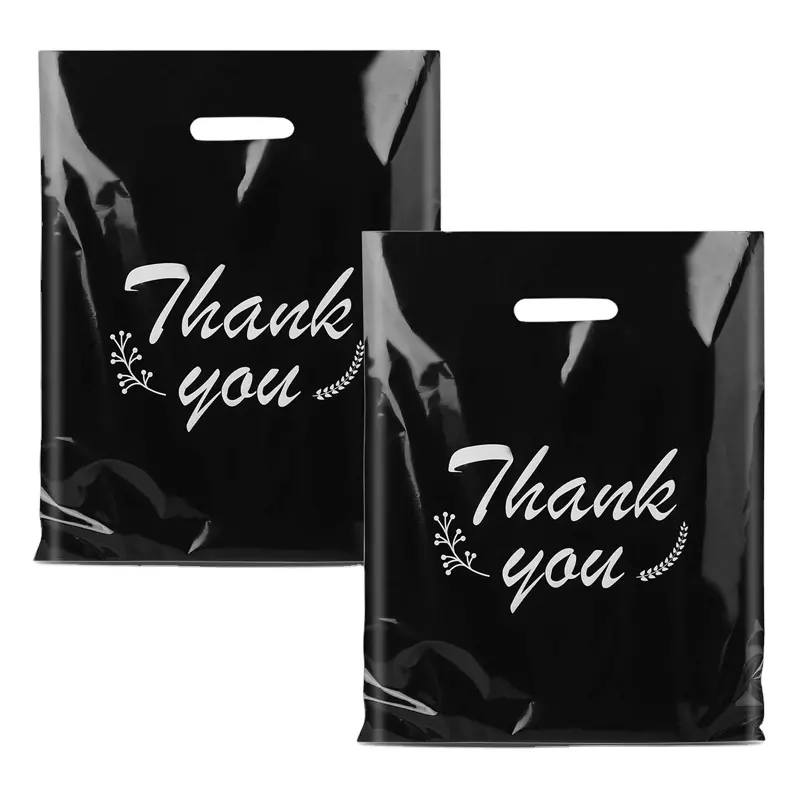 कस्टम रंगीन लोगो मुद्रित प्लास्टिक के शॉपिंग उपहार कपड़े पैकेजिंग के लिए धन्यवाद हाथ बैग