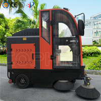 Nouvelle balayeuse autoportée électrique 48V pour le nettoyage des routes dans l'industrie de la construction, avec pelle à poussière de 1900 mm