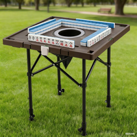 Table de Mahjong Pliante Portable Moderne pour Casino, Jeux d'Aargent et Poker, Table de Voyage pour 4 Joueurs, Intérieur/Extérieur, Camping, Matériel en Mélamine
