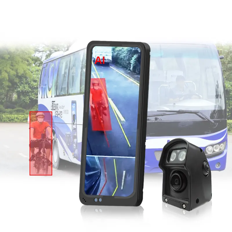 MCY-cámara de visión trasera HD con pantalla IPS de 12,3 pulgadas, espejo lateral para autobús y camión, BSD
