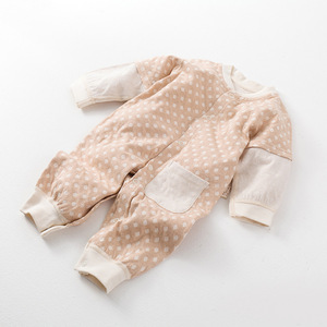 Free shipping high quality color newborn baby'<span class=keywords><strong>s</strong></span> Linnen long sleeve romper of the baby organic baby legs jumpsuit - Product Image 1