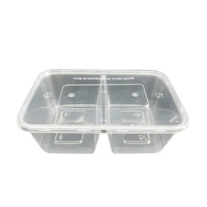 Contoh gratis untuk pergi kotak Restoran wadah makanan sekali pakai plastik dapat digunakan kembali PP Microwave aman dibawa ke makanan persiapan makanan