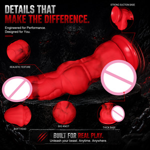 Dildo surdimensionné à nœud fantaisie, plug anal réaliste style chien, jouet sexuel texturé avec base à ventouse, pour adultes BDSM <span class=keywords><strong>gay</strong></span> - Product Image 2