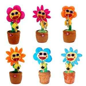 Juguete de Peluche de Girasol Eléctrico de Algodón PP con Saxofón USB, 120 Canciones, Baila y Canta para Niños - Product Image 2