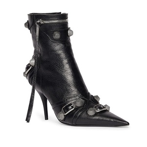 Bottines <span class=keywords><strong>Chic</strong></span> à bout pointu et rivets noirs pour femmes, bottines cloutées à la cheville, nouvelle collection - Product Image 5