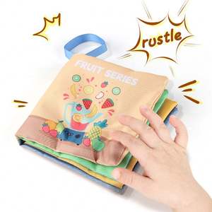 Libros de tela para bebés pequeños, juguete de Educación Temprana, actividad, libro de tela arrugada, lavable, libro sensorial de aprendizaje temprano para niños, juguetes para cochecito - Product Image 4