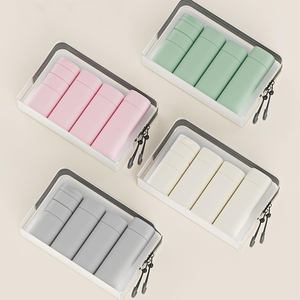 Vente flash - Ensemble de flacons cosmétiques en plastique beige de luxe de 120 ml et 150 ml pour soins de la peau haut de gamme - Product Image 5