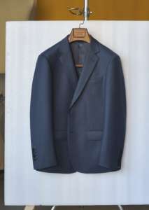 807 88% ウールイタリアンスタイルメンズビジネススーツブルーハーフキャンバススーツシングルブレストスーツ在庫あり - Product Image 3