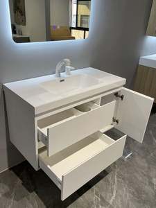 Mueble de Baño Europeo de Alta Gama con Espejo, Lavabo y Gabinete, Mueble de Baño de Pared - Product Image 2