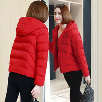 Nouveau automne hiver à capuche courte ouaté veste femmes décontracté solide lâche fermeture éclair coton rembourré vêtements d'extérieur décontracté épais Parkas manteau dames