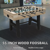Table de football de table d'intérieur en bois de 55 pouces avec pieds croisés, idéale pour la maison et la salle de jeux