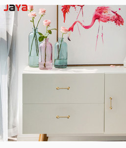 JAYA Light Luxury Brass Handle Modern Minimalist Drawer Cabinet Wardrobe <strong>Door</strong> Cabinet Golden Double Furniture <strong>Door</strong> Handle <strong>Knobs</strong> - Product Image 2