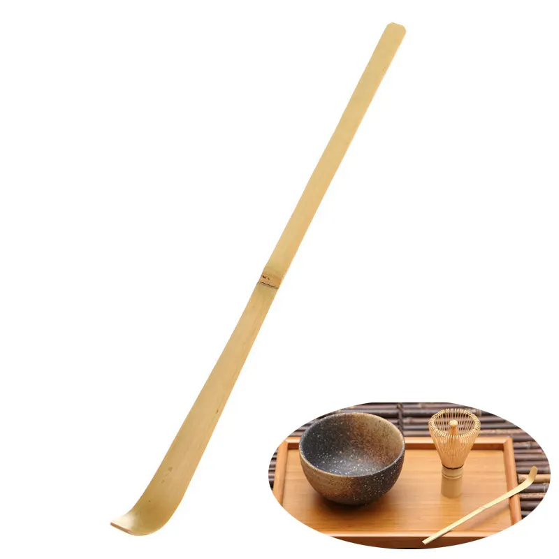 Chinese Traditional Handmade Chashaku Matcha Spoon Custom Logo Powder Long Bamboo Tea Scoop