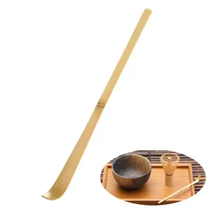 الصينية التقليدية اليدوية تشاشاكو ماتشا ملعقة شعار مخصص مسحوق طويل الخيزران الشاي مغرفة