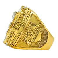 Bague et trophée de championnat de football fantastique en pierres précieuses, plaqué or rose, laiton, alliage de zinc, cadeau unisexe