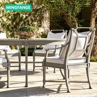 Ensemble de table et canapé de jardin en aluminium MINGFANGE, design moderne, imperméable, durable, confortable, portable, pour hôtel/villa/cour