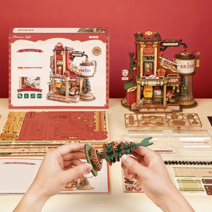 <span class=keywords><strong>Robotime</strong></span> <span class=keywords><strong>Rokr</strong></span>, Juguetes de Ensamblaje DIY, EAB01, Caja de Música Dream Gift Factory, Rompecabezas 3D de Madera, Regalos de Navidad para Niños - Product Image 4