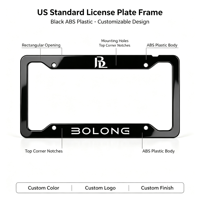 BOLONG Cadre de plaque d'immatriculation en plastique de haute qualité, norme américaine, ABS, support de plaque d'immatriculation pour voitures et camions américains