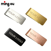 Pince à billets de qualité supérieure personnalisée, gravure au laser, acier inoxydable brossé, pour cadeaux d'affaires, pince à billets robuste