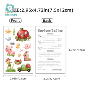 Couleur d'impression avec des conceptions de <span class=keywords><strong>tatouage</strong></span> de <span class=keywords><strong>cheval</strong></span> de corbeau d'encre blanche enfants tatouages temporaires imperméables autocollant de <span class=keywords><strong>tatouage</strong></span> de Style ferme pour enfants - Product Image 2
