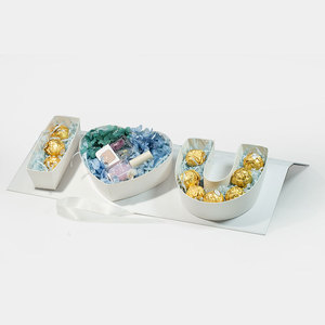 Idea per l'imballaggio di fiori di san valentino bianco Premium ti amo scatole a forma di lettera riempite - Product Image 2