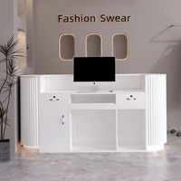 Meilleures ventes : Comptoir de réception moderne au design luxueux et incurvé pour bureau, club de loisirs, salon de beauté