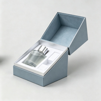 Boîte cadeau rigide en papier avec couvercle rabattable angulaire, logo personnalisé, marquage à chaud, avec doublure en velours et insert en mousse pour l'emballage de parfums