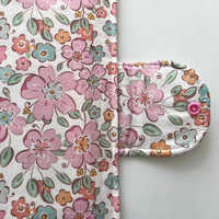 Pochette de protection pour liseuse électronique, cahier ou livre, en coton rembourré, avec fermeture éclair, imprimé floral, logo personnalisé, taille sur mesure, avec porte-stylo