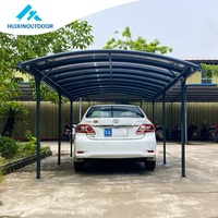 Abri d'auto en aluminium anti-vent feuille de polycarbonate anti-vent toit arqué abri de voiture étanche à la pluie garages de stationnement de voiture