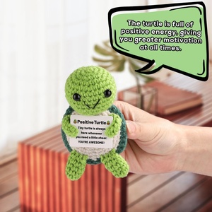 Tortue à énergie positive, mini tortue tricotée, tortue en crochet pour le soutien émotionnel, cadeau motivant, décoration de fête (vert) - Product Image 5
