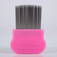 Peigne anti-tête de monstre personnalisé en acier inoxydable pour animaux de compagnie, brosse à poils, peigne anti-puces