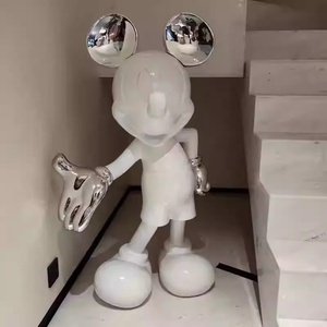 Escultura de Mickey y <span class=keywords><strong>Minnie</strong></span> <span class=keywords><strong>Mouse</strong></span>, Artesanía de Resina, Estatua de Fibra de Vidrio para Decoración del Hogar - Product Image 1