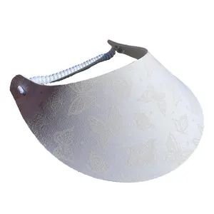 Personalized Cap Supplier White Empty Top For Women Coil Back Sun Visor Hat