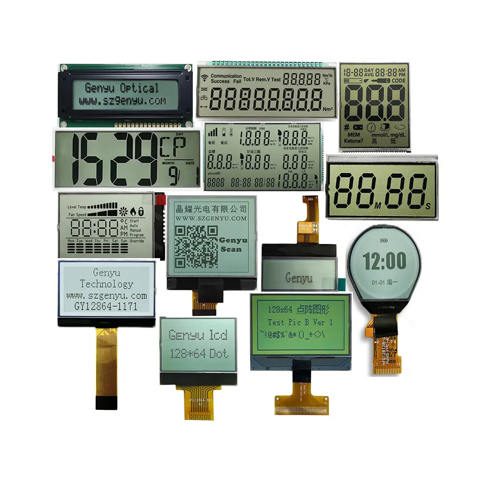 Fstn monocromatico 128x64 dot Graphic Cog LCD 16x2 Lcm Vatn Lcd schermo digitale a segmenti Display Lcd a 7 segmenti personalizzato