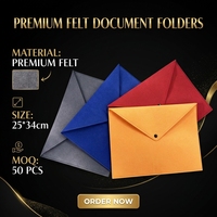 Porte-documents en feutre personnalisé, imperméable, format A4, organiseur de fichiers, faible MOQ, rangement de bureau