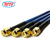 Prise mâle SMA d'approvisionnement d'usine à prise mâle SMA pour RG141 RG402 gaine bleue fil RF assemblage de câble d'extension de cavalier en queue de cochon RF