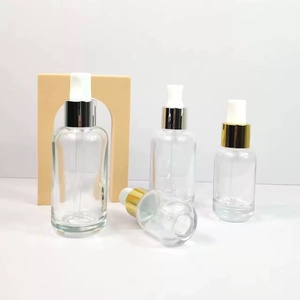 Flacon de luxe en verre vert dégradé avec bouchon à vis et bouton poussoir, fond épais, 30 ml, 4 oz, 100 ml, pour nettoyant visage et huiles essentielles - Product Image 4