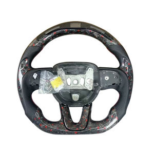 Volant de direction en cuir perforé en fibre de carbone forgée de qualité supérieure avec LED pour Dodge Challenger - Product Image 1