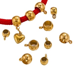 DIY Pendant Bail <b>Beads</b> | 18K PVD Gold Plated Stainless Steel Large Hole <b>Beads</b> with Hanging Loop Connector for <b>Bracelet</b> <b>Making</b> - Product Image 5