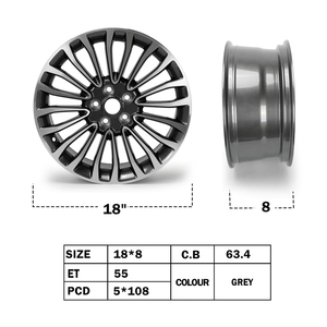 Envío Gratis, Llanta de Aleación de Aluminio de 18X8 Pulgadas, 5 Orificios, 5X108, ET55, R18, para Autos de Pasajeros, Deportivos, para Ford Focus, <span class=keywords><strong>Mondeo</strong></span>, Endura, Edge - Product Image 4