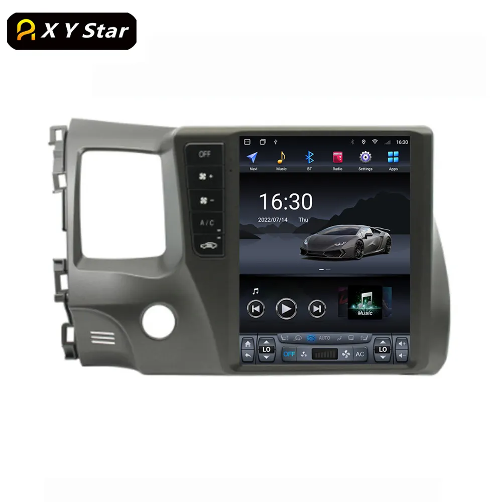 Xystar Tesla Stijl 10.4 Inch Android Gps Navigatie Stereo Auto Video Auto Dvd Speler Voor Honda Civic 8 2005-2011