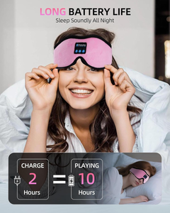 หน้ากากปิดตาแบบ 3 มิติ ป้องกันแสงได้เต็มที่ พร้อมหูฟังในตัว สายรัดยางยืดปรับได้ และไมโครโฟนสำหรับฟังเพ<span class=keywords><strong>ล</strong></span>งขณะนอนห<span class=keywords><strong>ล</strong></span>ับ - Product Image 3